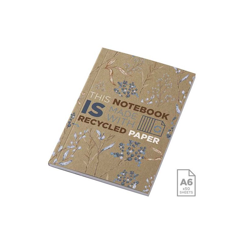 Bloco de notas Kraft A6 de capa mole reciclado - 50 folhas "Novella Austen"