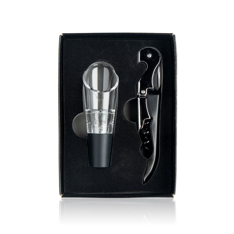 Dwine Set de vinho em aço inoxidável, com saca-rolhas e decantador