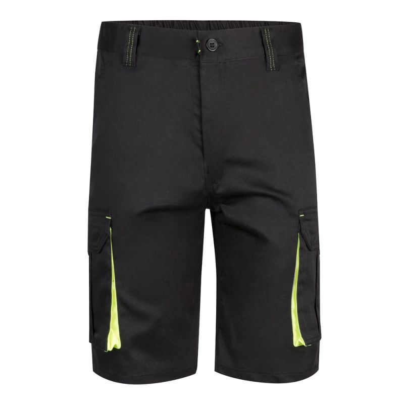 VL HEMERA Bermudas stretch bicolor multibolsos (240g/m²), em algodão (46%), EME (38%) e poliéster (16%)