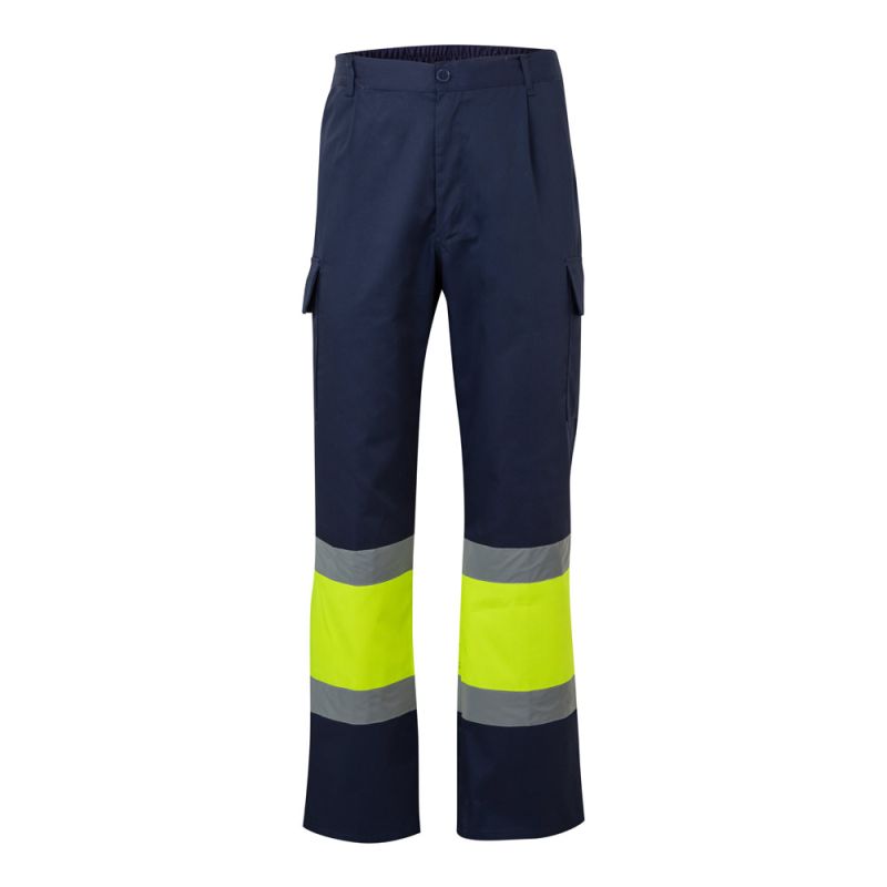 VL ARTEMIS Calças bicolor, em sarja (190g/m²), em algodão (20%) e poliéster (80%)