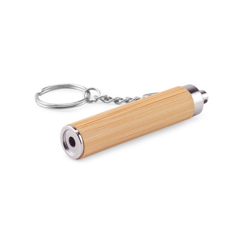 RACHEL Porta-chaves em bambu e ABS com lanterna LED