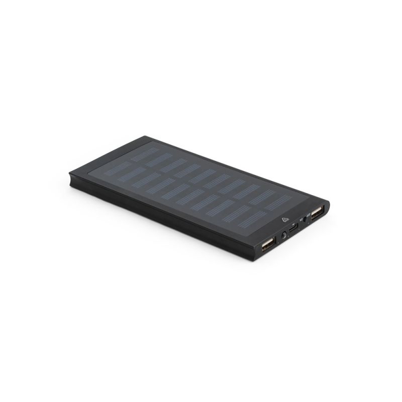 CLERK Power bank 8'000 mAh com painel solar em alumínio 100% reciclado
