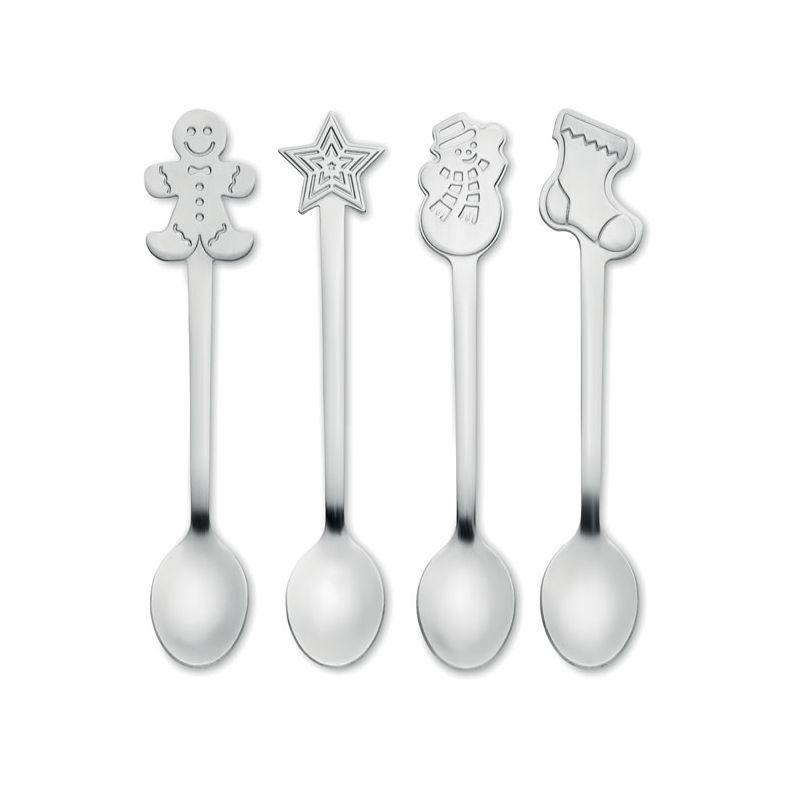 Set de 4 colheres de chá Natal