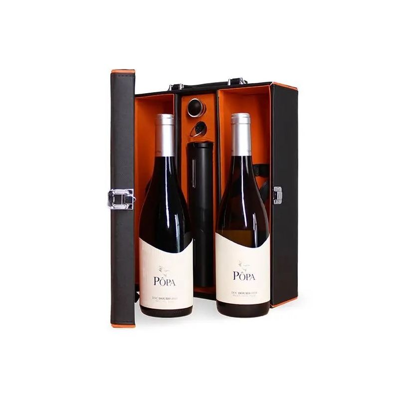Conjunto PREMIUM de Vinhos Pôpa Selection em Mala Presente com Acessórios