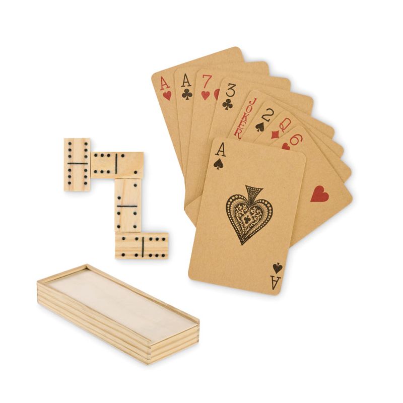 Conjunto de dominó e cartas