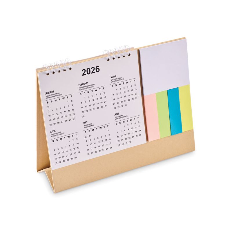 Calendário de mesa com memopad