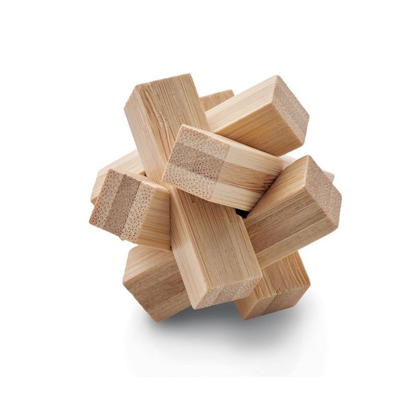 Puzzle bambu forma de estrela