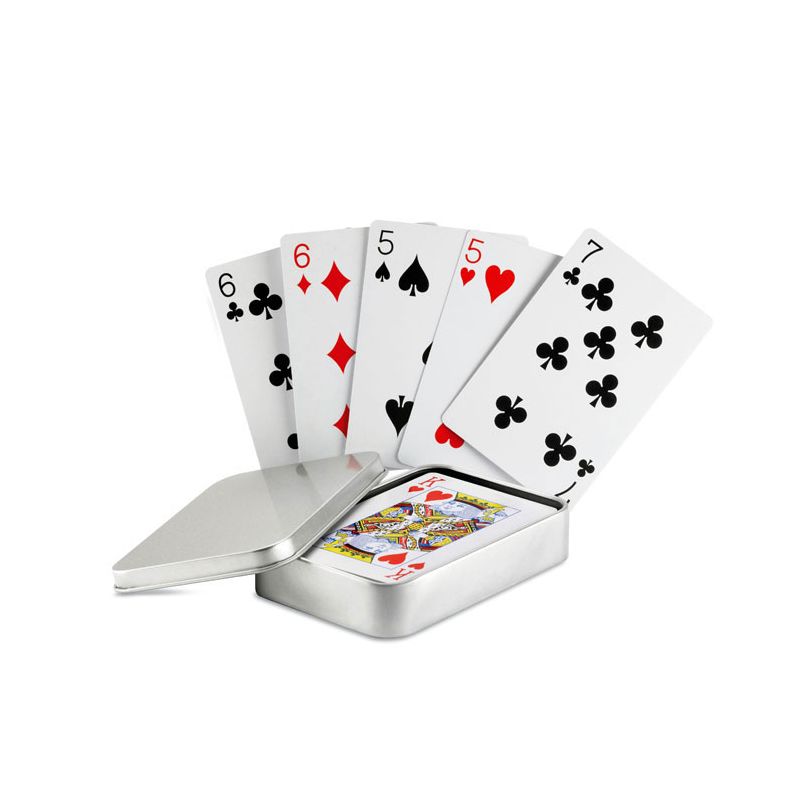 Jogo de cartas caixa metal