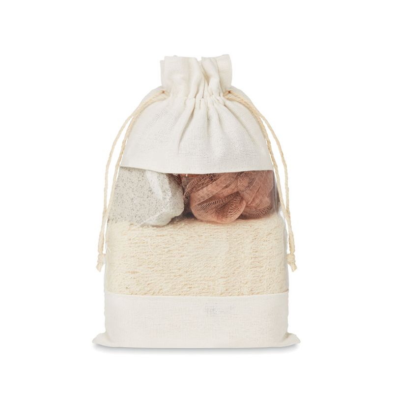 Set de banho em bolsa algodão