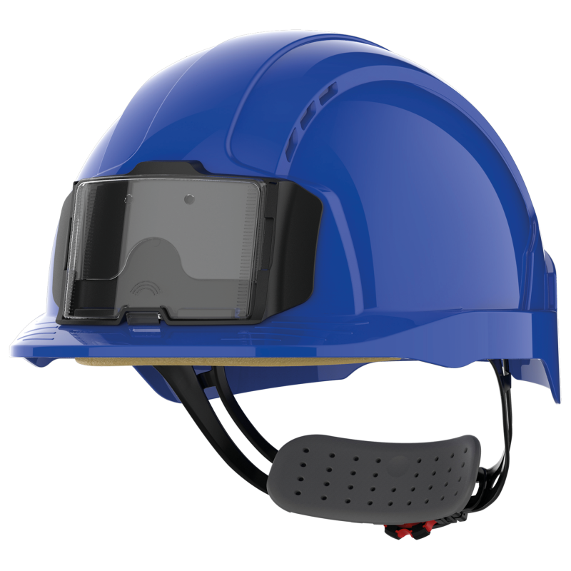 Capacete de segurança EVOLite® com porta-crachá, ventilado, fecho de cremalheira